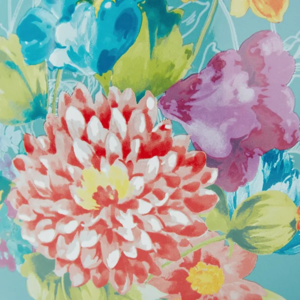 קומקום עם דוגמת פרחים צבעונית מבית The Pioneer Woman. דגם Blooming Bouquet מעוטר בפרחים צבעוניים על ציפוי אמייל עמיד, עם ידית מתקפלת לשימוש בטוח. אידיאלי לשימוש על כל סוגי הכיריים, כולל אינדוקציה.